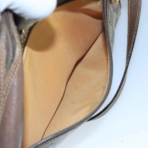 GUCCI GG Supreme Web Sherry Line Shoulder Bag PVC Beige 56 02 088 Auth 111361 - Picture 13 of 16